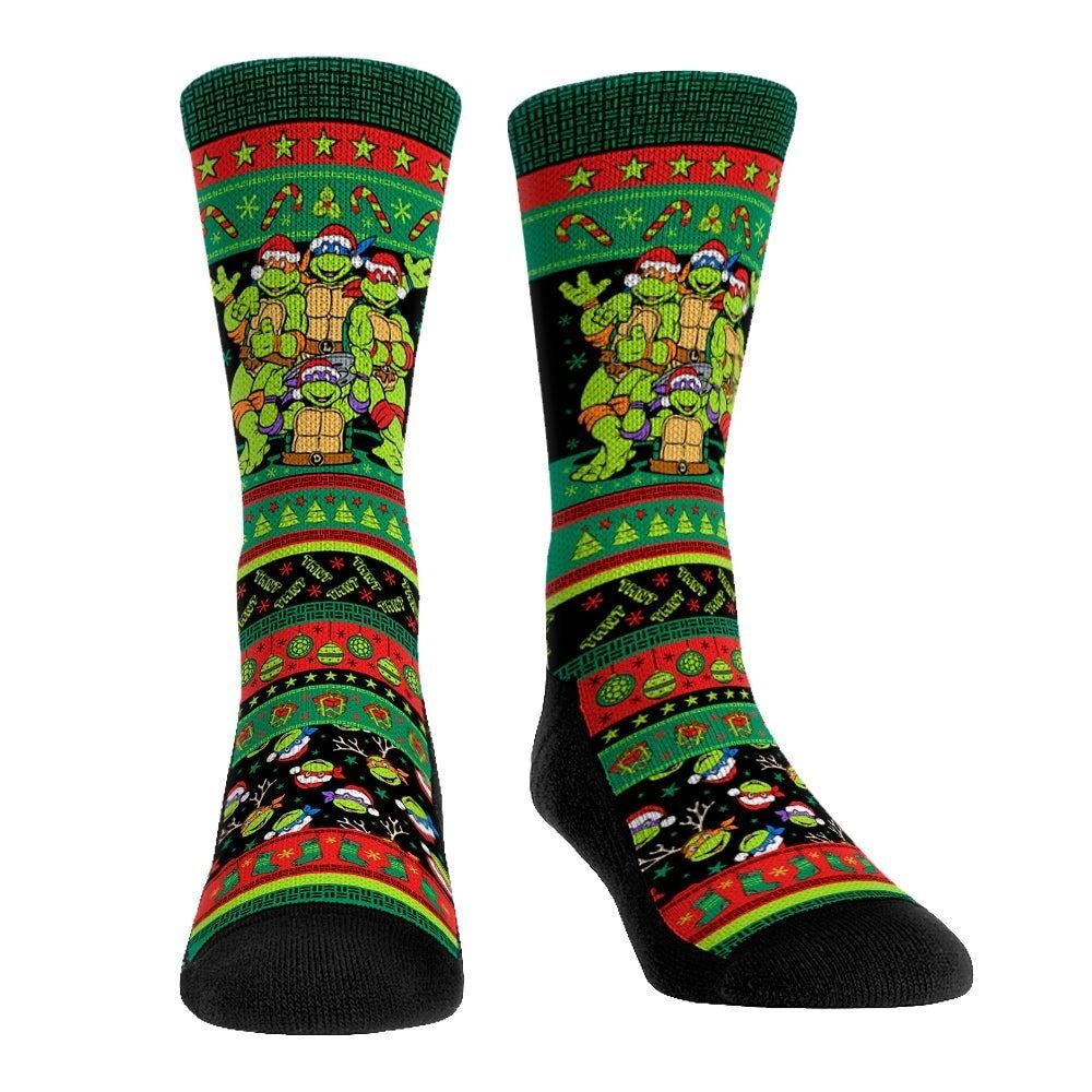 ROCK’EM Teenage Mutant Ninja Turtles Tacky Sweater Socks NEW Adult L/XL